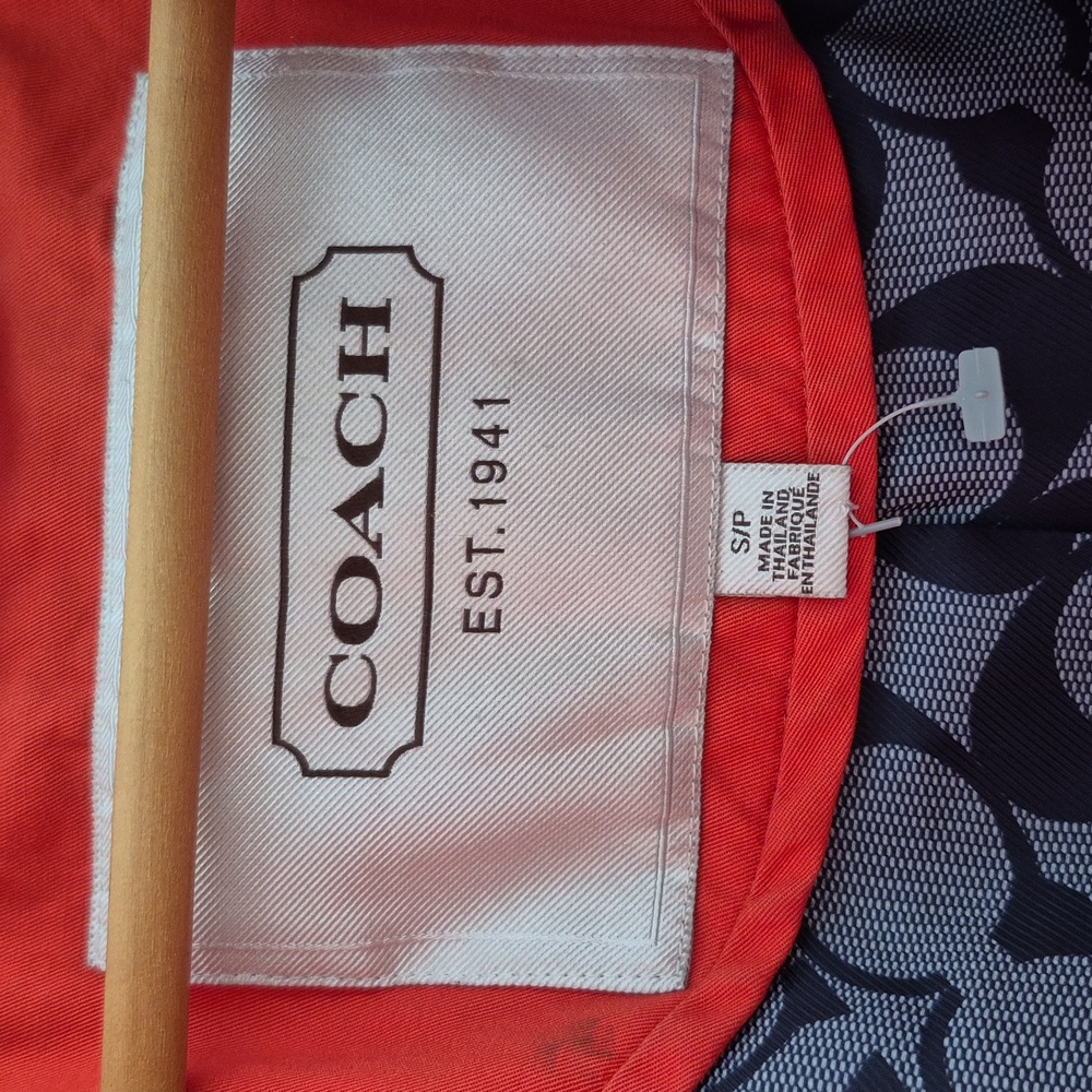 Coach Orange And Black Patterned Jacket - image 2